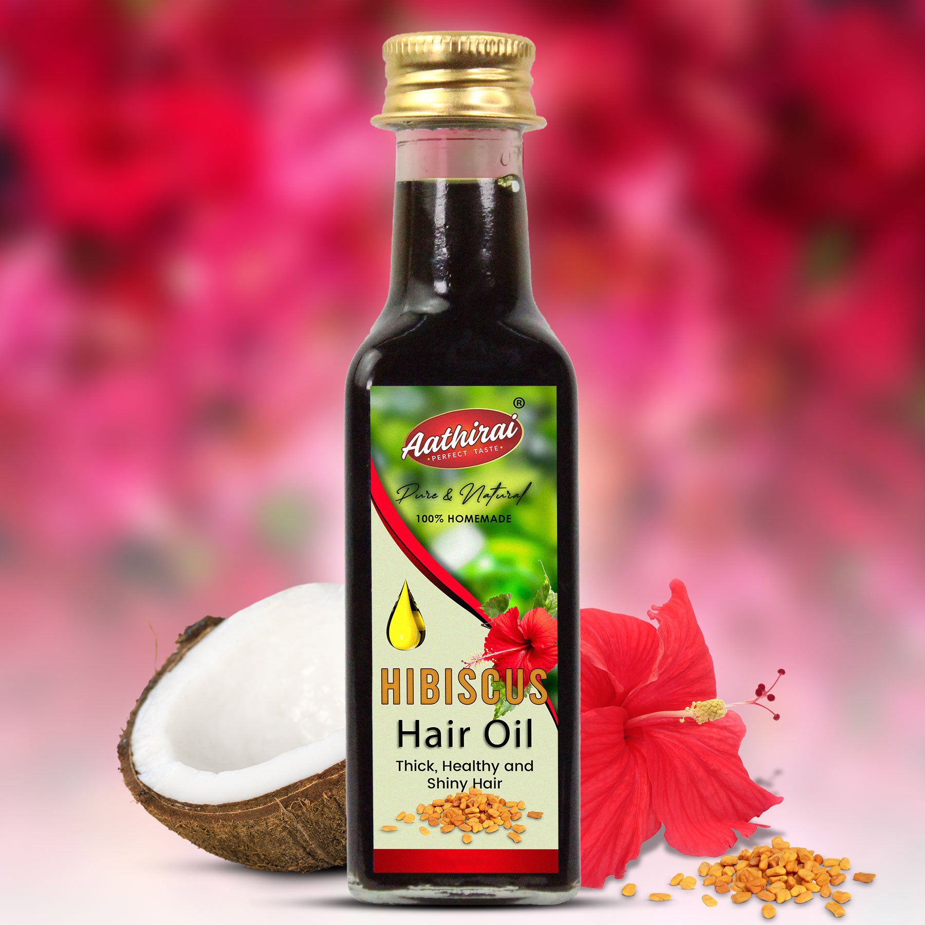 Hibiscus Hair Oil Cold Pressed Order Online 120 Ml Aathirai Foods Private Limited 5221